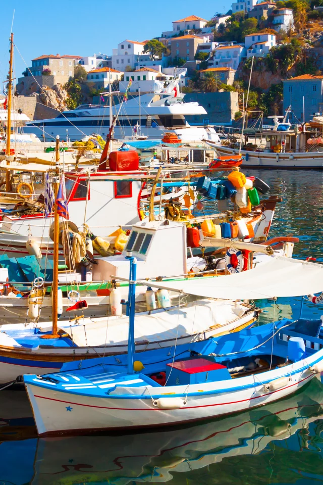 море, greece, santorini, лодки, природа, пейзаж, дома