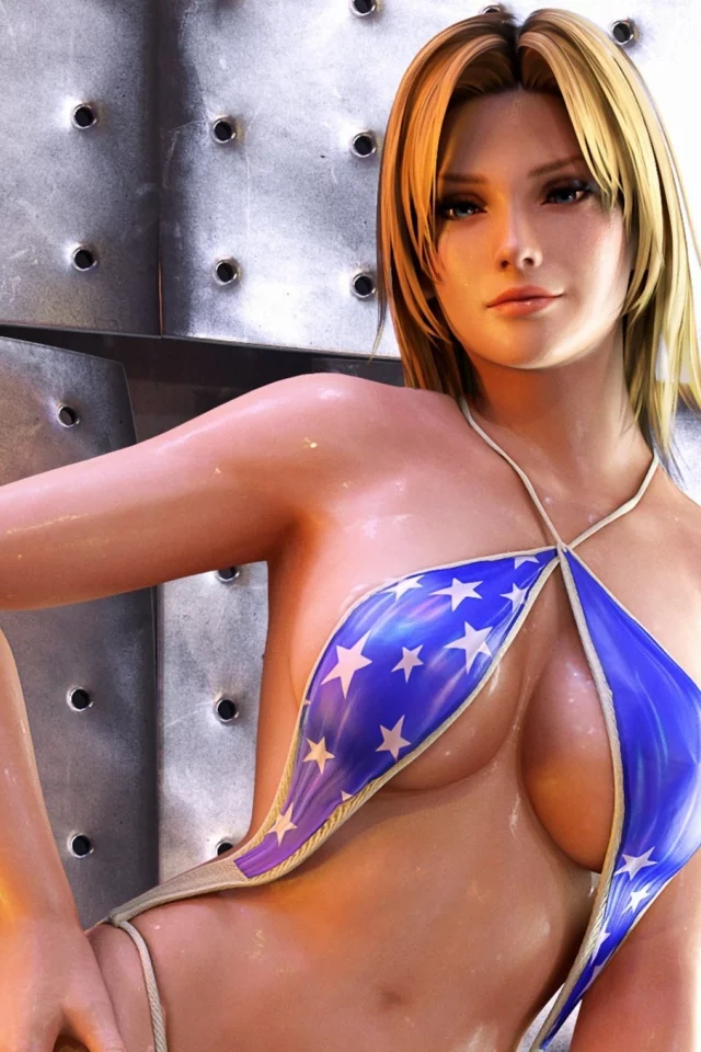 флаг, tina armstrong, dead or alive 5, девушка, грудь, купальник
