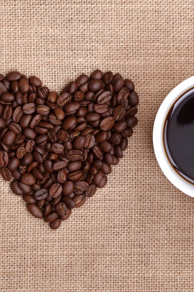 i love coffee, чашка, зерна, сердце, ложка, кофе