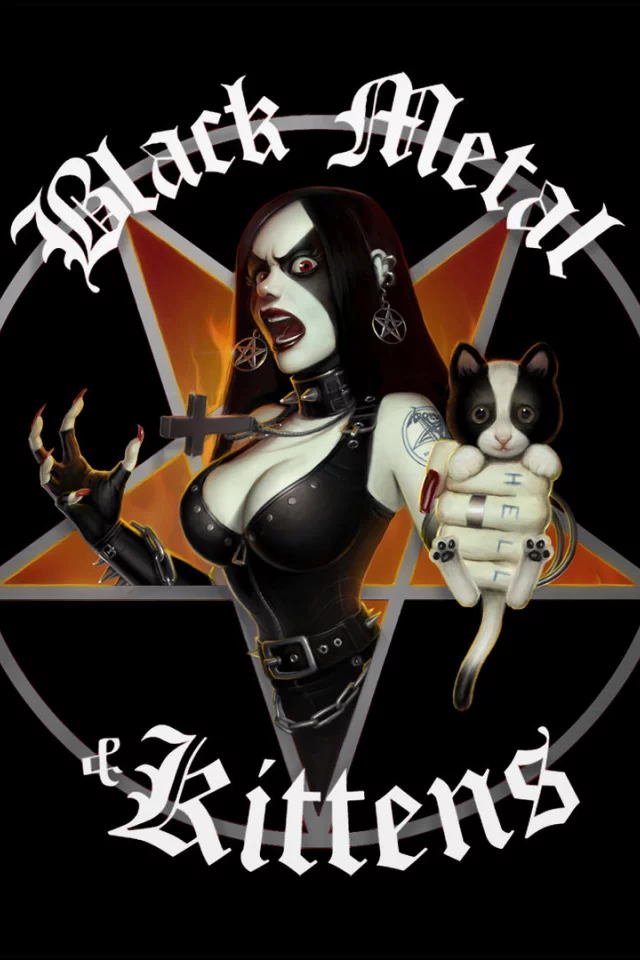 котёнок, девушка, гот, black metal and kittens, тату