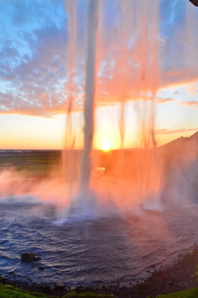 поток, исландия, iceland, селйяландсфосс, водопад, seljalandsfoss
