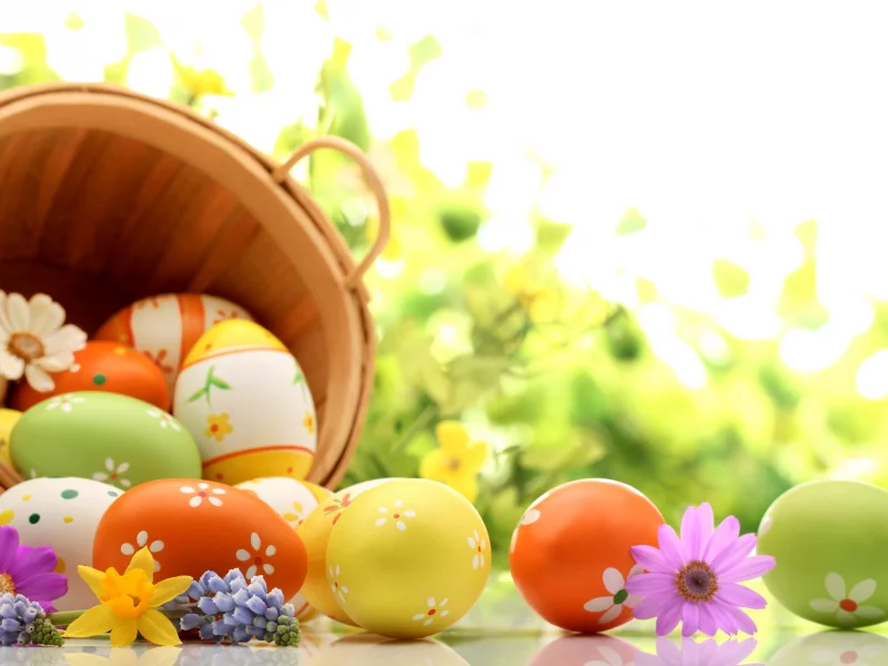 корзина, пасха, яйца, праздник, easter, весна, пасхальные