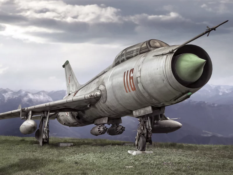 человек, sukhoi su-7, самолет, креатив