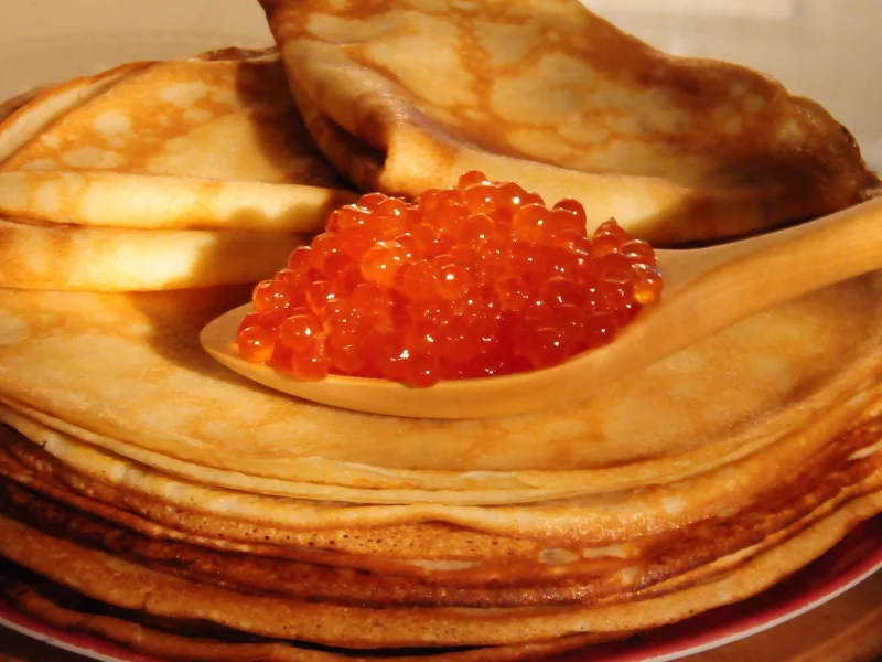 икра, ложка, вкуснятина, блинчики, зернистая