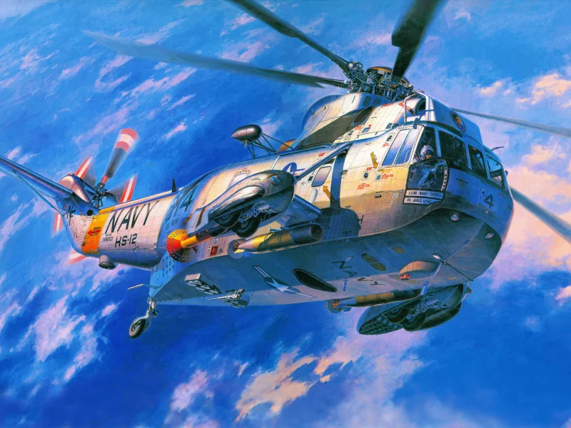 сикорский, s-61-sh-3, sea, s-61-sh-3, арт, sikorsky, вертолет, king