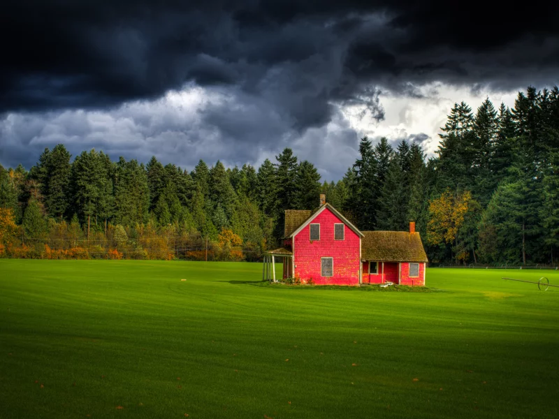 небо, британская колумбия, канада, лес, fort langley, тучи