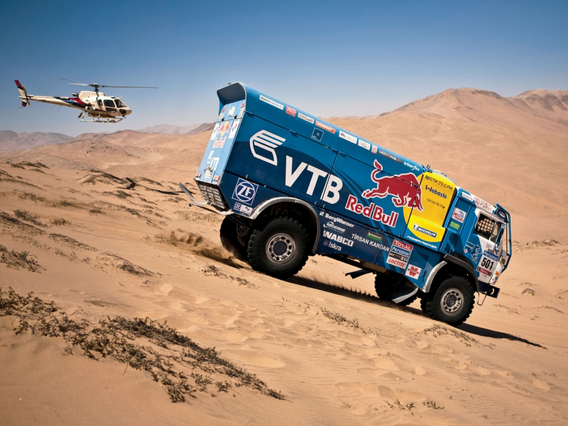 синий, kamaz, dakar, red bull, вертолет, rally, дакар, камаз