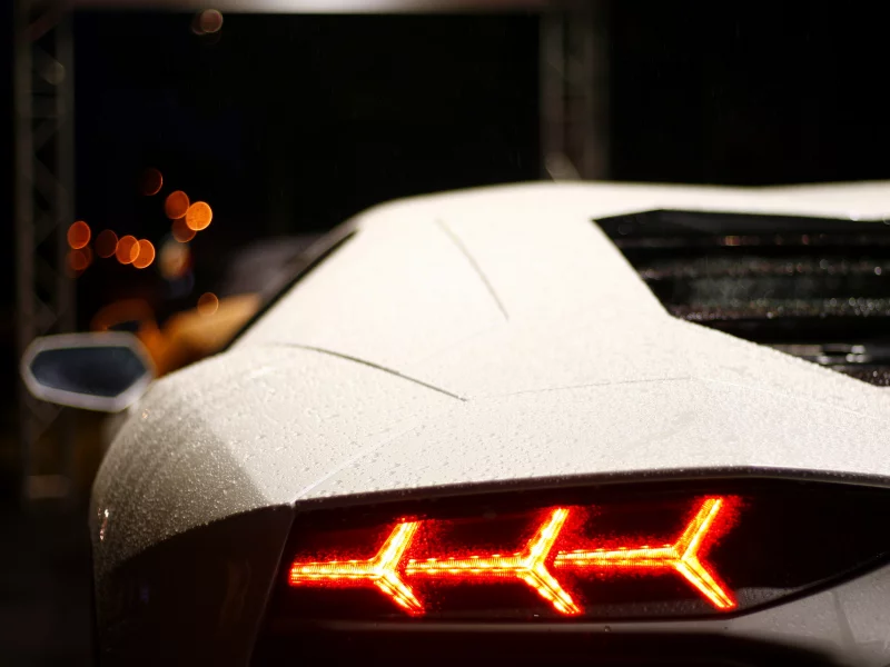 авентадор, lp700-4, rain, back, ламборгини, lamborghini, aventador, white, light