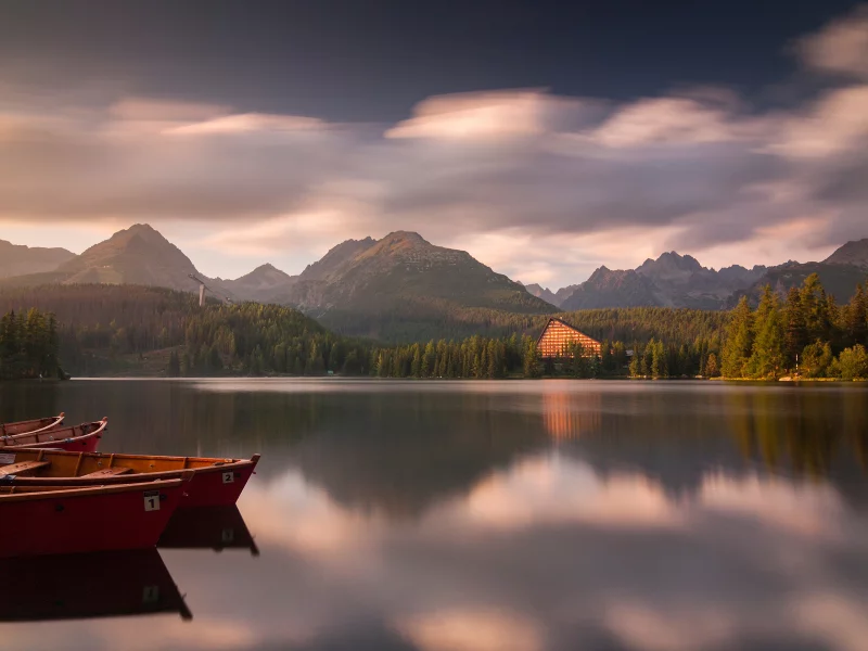slovakia, горы, лодки, tatra national park, озеро, strbske pleso, словакия