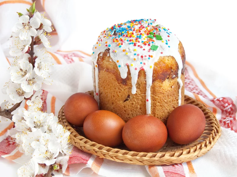 пасха, яйца, кулич, ветка, праздник, easter, цветы