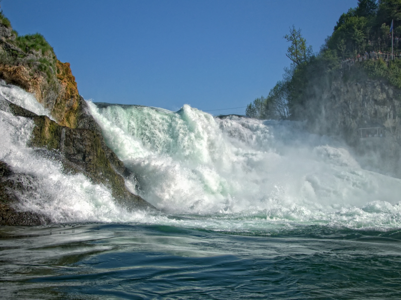 швейцария, поток, рейнский водопад, rhine falls, switzerland