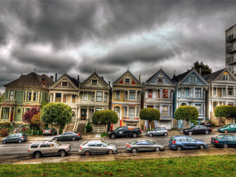 машина, дом, houses, сан-франциско, victorian