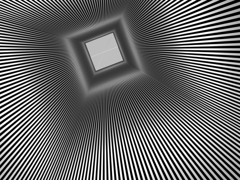 квадрат, оптическая иллюзия, лучи, туннель
