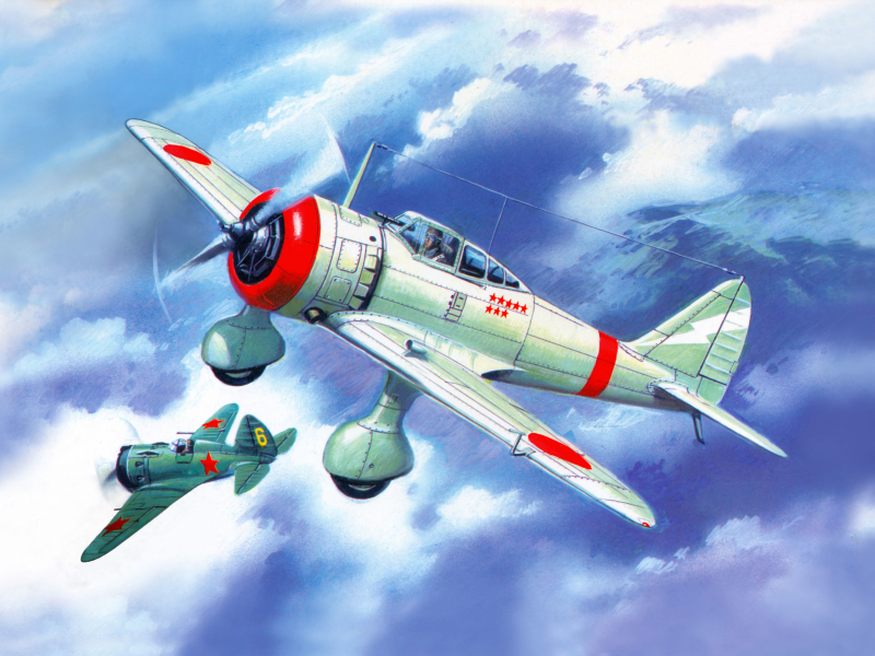nakajima ki-27b, японский, одноместный, небо, самолёты