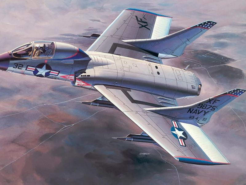 арт, _абордажная сабля_, небо, самолёт, vought f7u cutlass