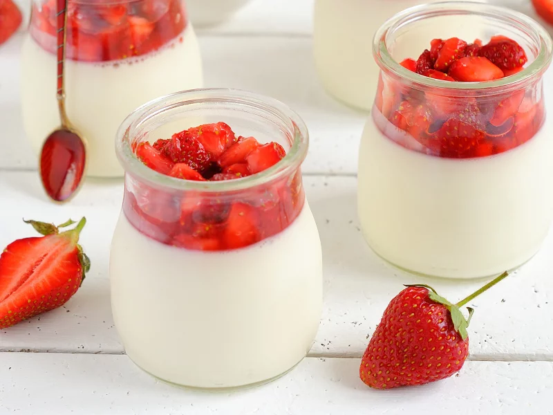 сладкое, panna cotta, панна котта, десерт, клубника, сливки