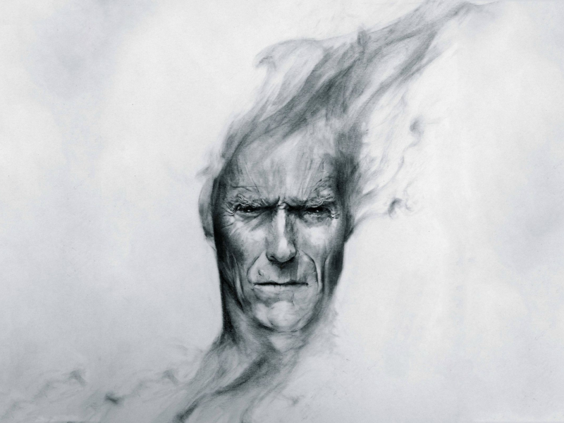 art, голова, clint eastwood, вгляд, клинт иствуд