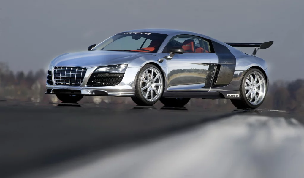 взлет, серый, audi, r8, мощь