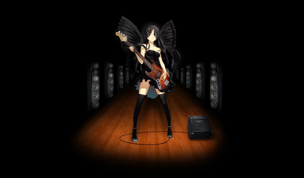 k-on, колонки, гитара, мио