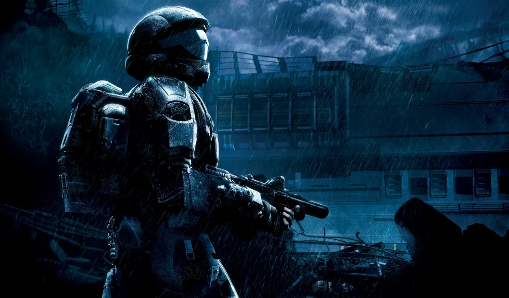 оружие, halo, дождь, солдат