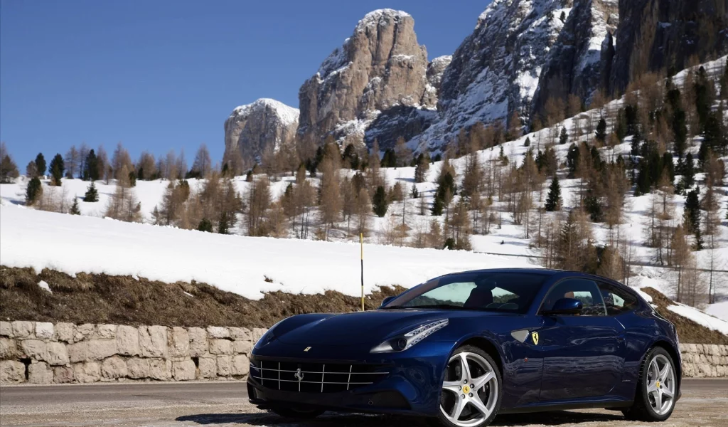 ff, горы, ferrari, зима