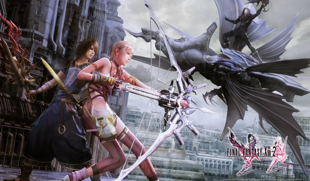 клинок, noel, сэра, ffxiii-2, final fantasy xiii-2, serah, меч, лук, оружие, ноэль