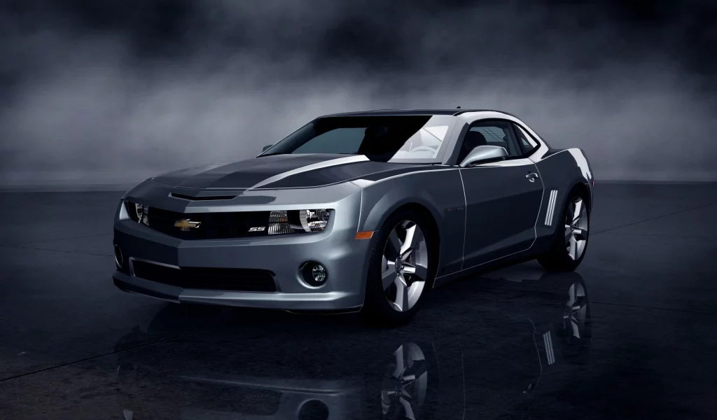 camaro ss, полумрак, chevrolet, отражение, dark car