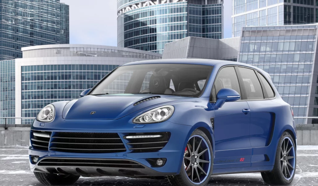 порше, кайен, tuning, небоскрёбы, gtr, topcar, тюнинг, синий, cayenne, vantage, porsche, каменные джунгли