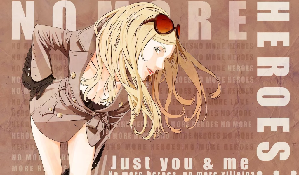 очки, блондинка, длинные волосы, no more heroes, sylvia christel, девушка