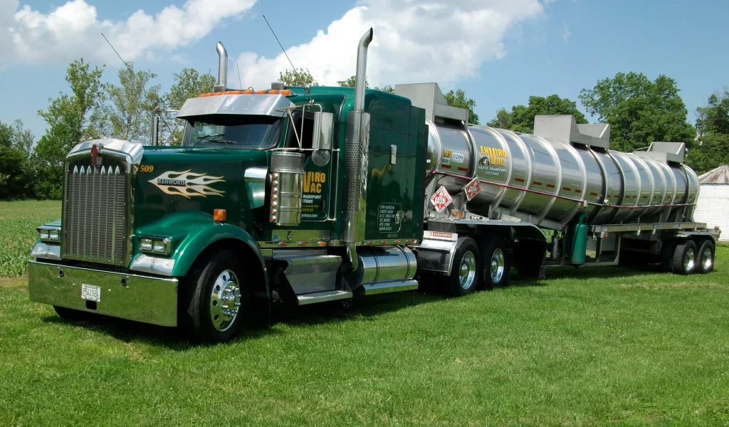 trucks, грузовик, kenworth, envirovac, зелёный, цистерна