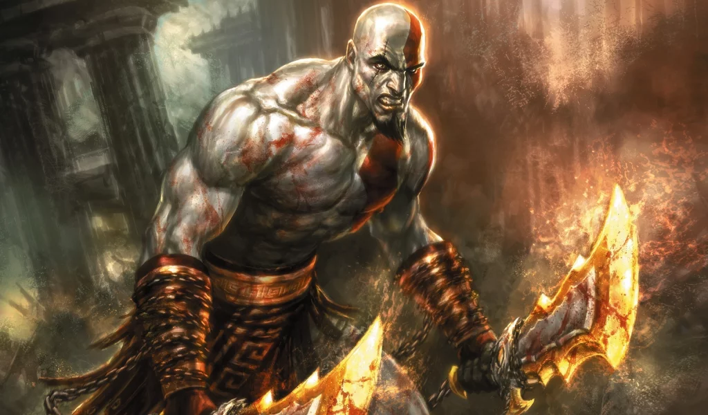 клинки, god of war, кратос