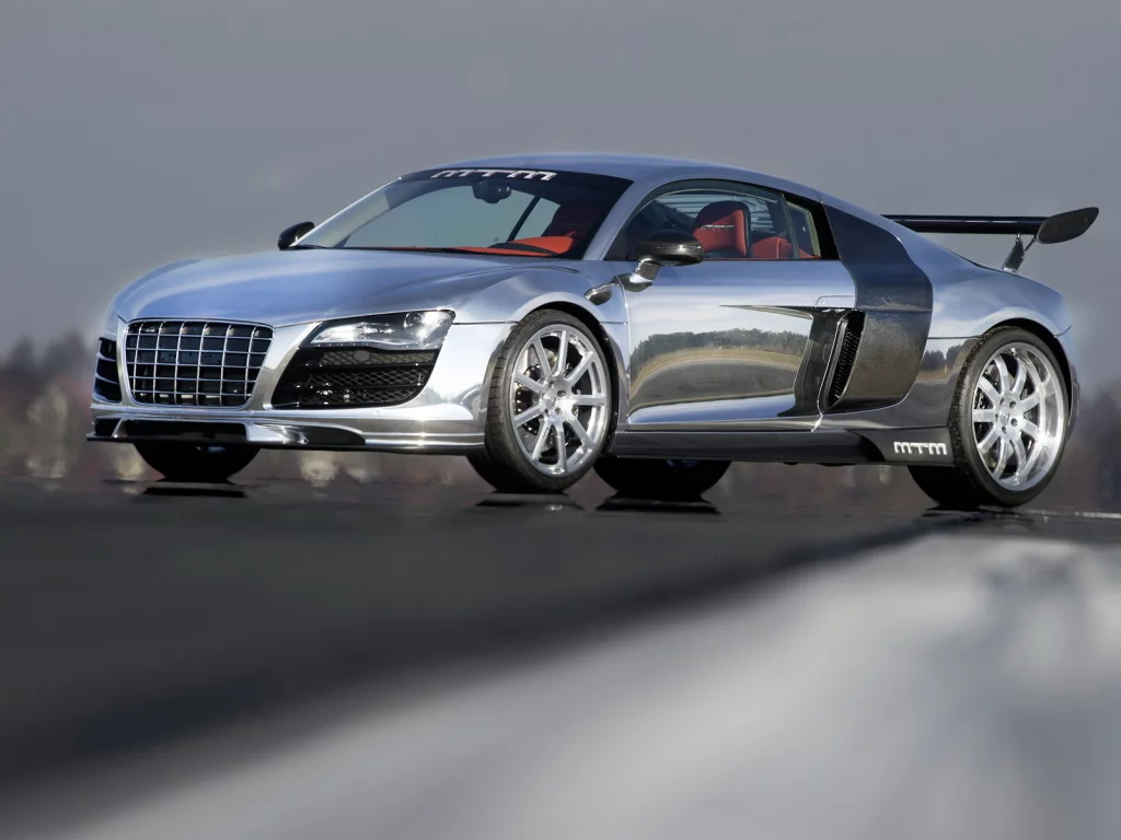 взлет, серый, audi, r8, мощь