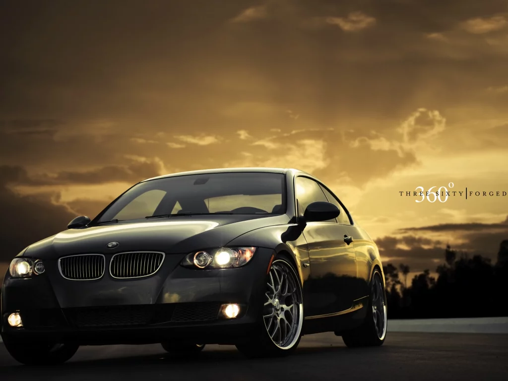 black, m3, чёрный, передняя часть, 335i, бмв, 360 three sixty forged, закат, bmw