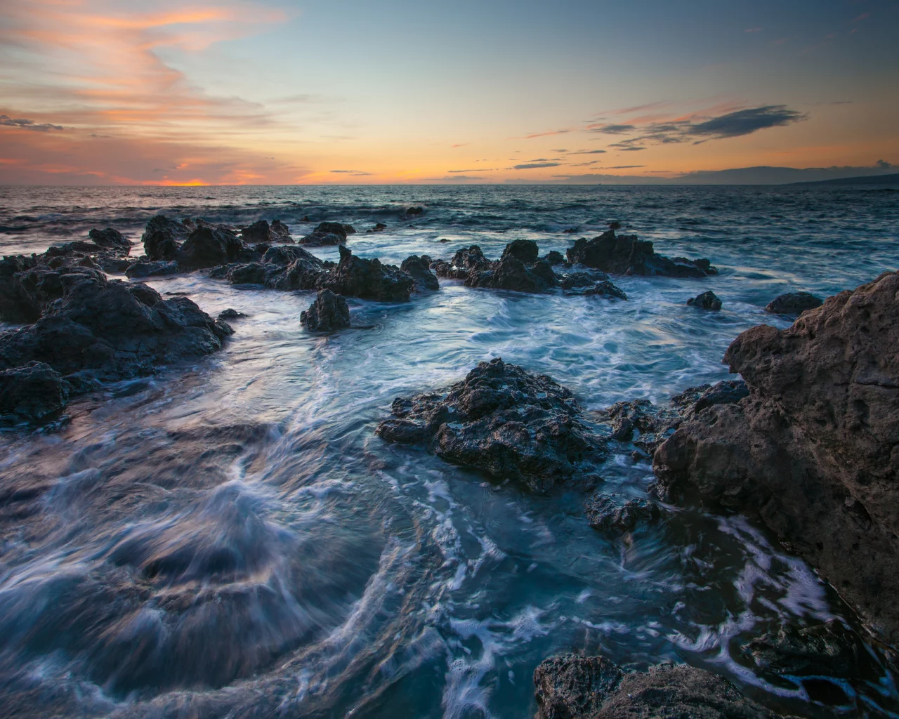 море, камни, гавайи, закат, hawaii, c benjamin torode
