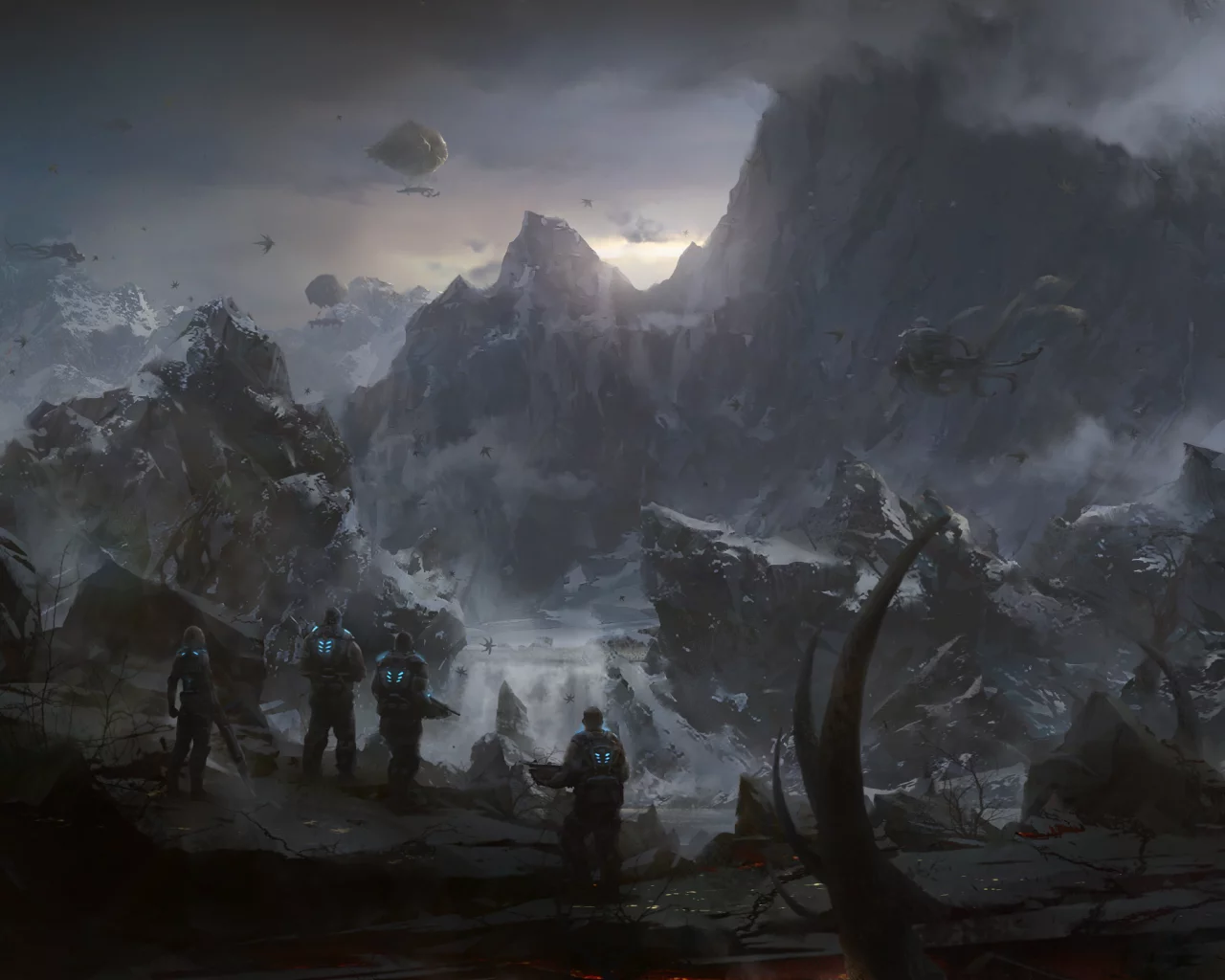 монстры, войны, gears of war 3, солдаты