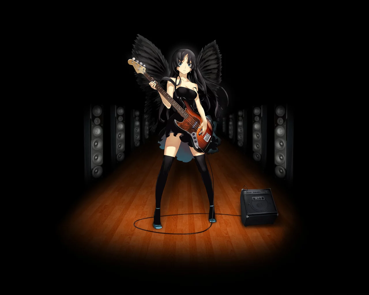 k-on, колонки, гитара, мио