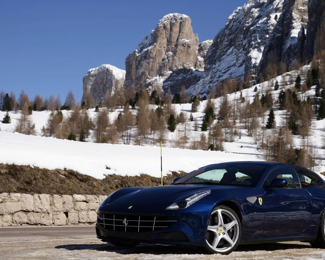 ff, горы, ferrari, зима