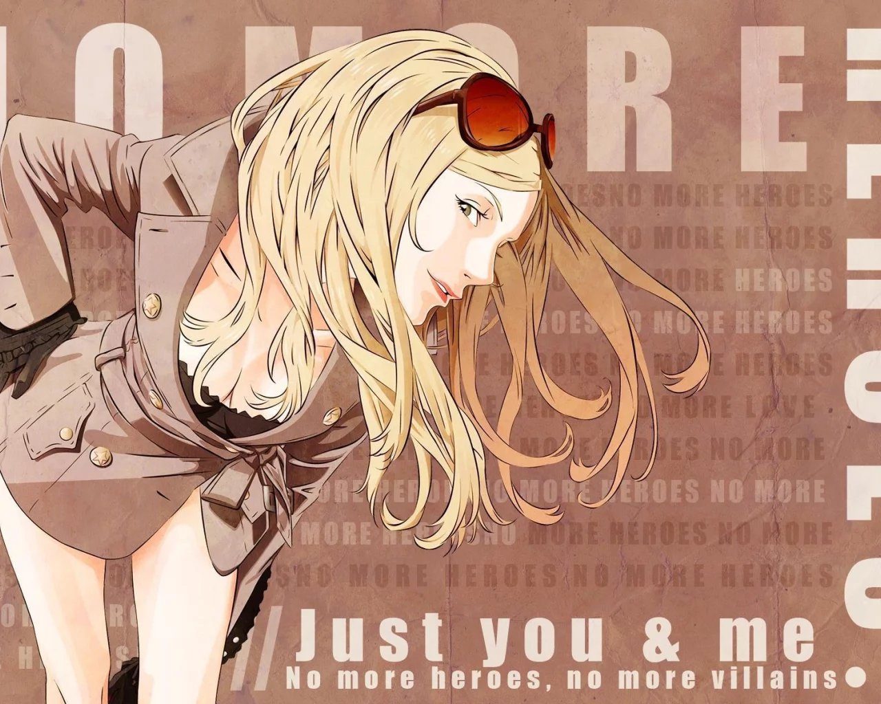 очки, блондинка, длинные волосы, no more heroes, sylvia christel, девушка