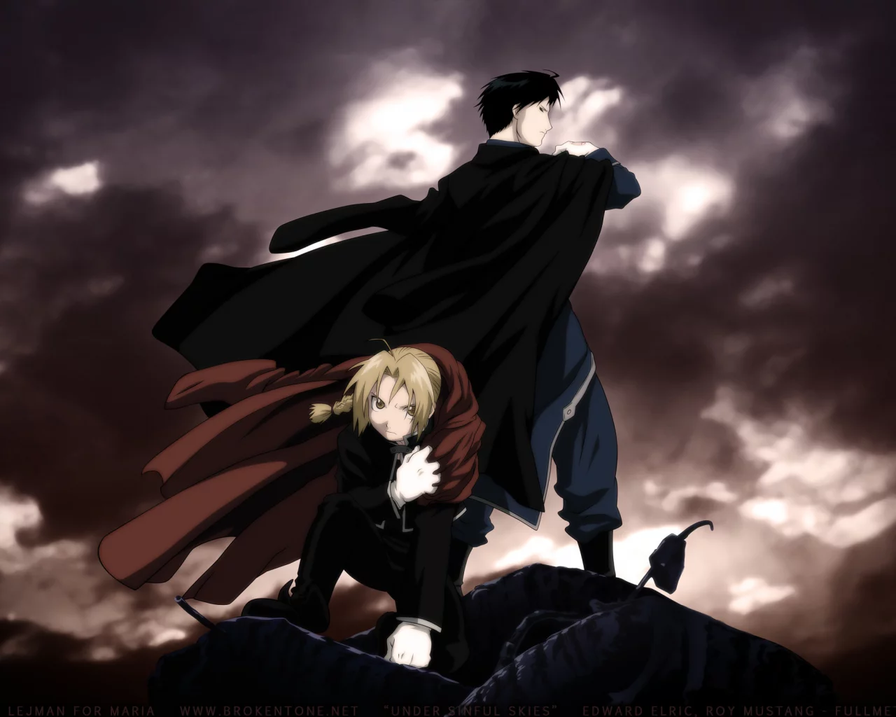fullmetal alchemist, roy, edward