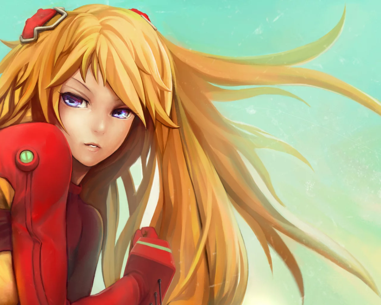 волосы, neon genesis evangelion, soryu asuka langley, девушка, рисунок