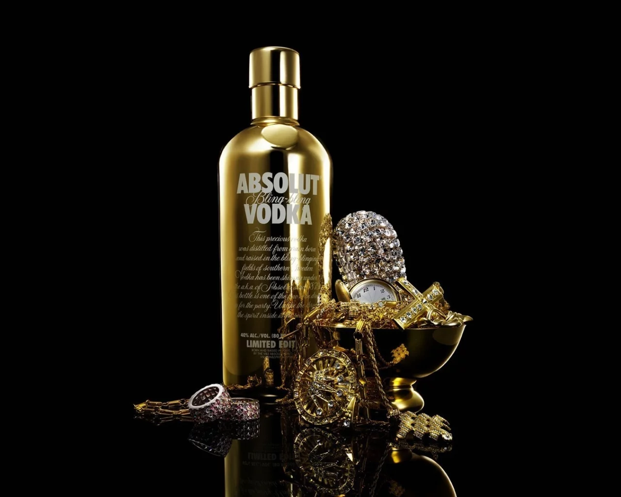 абсолют, черный фон, водка