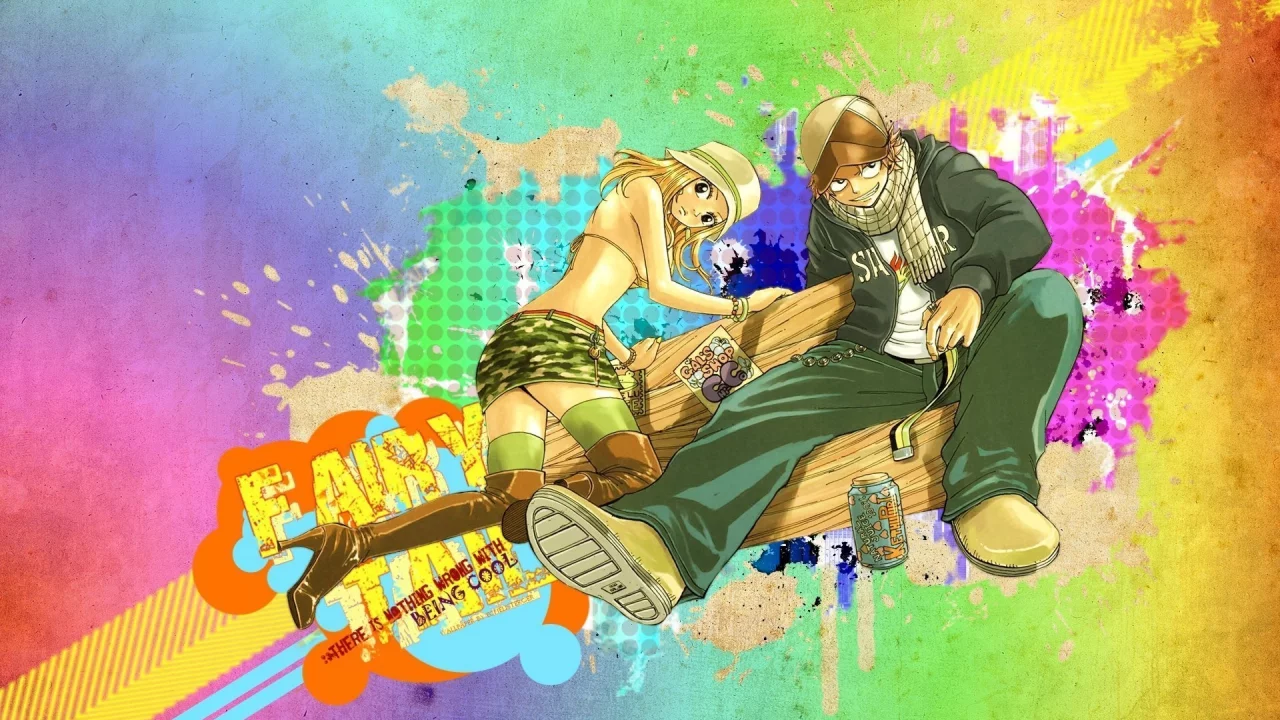 девушка, парень, fairy tail, аниме