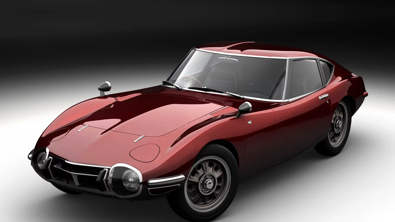 бордовый, отражение, toyota 2000 gt, лак