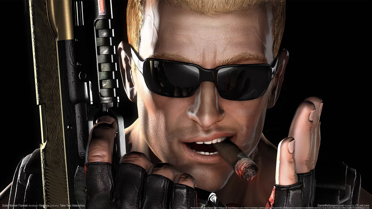 duke nukem, game wallpaper, очки, сигара, пистолет, forever