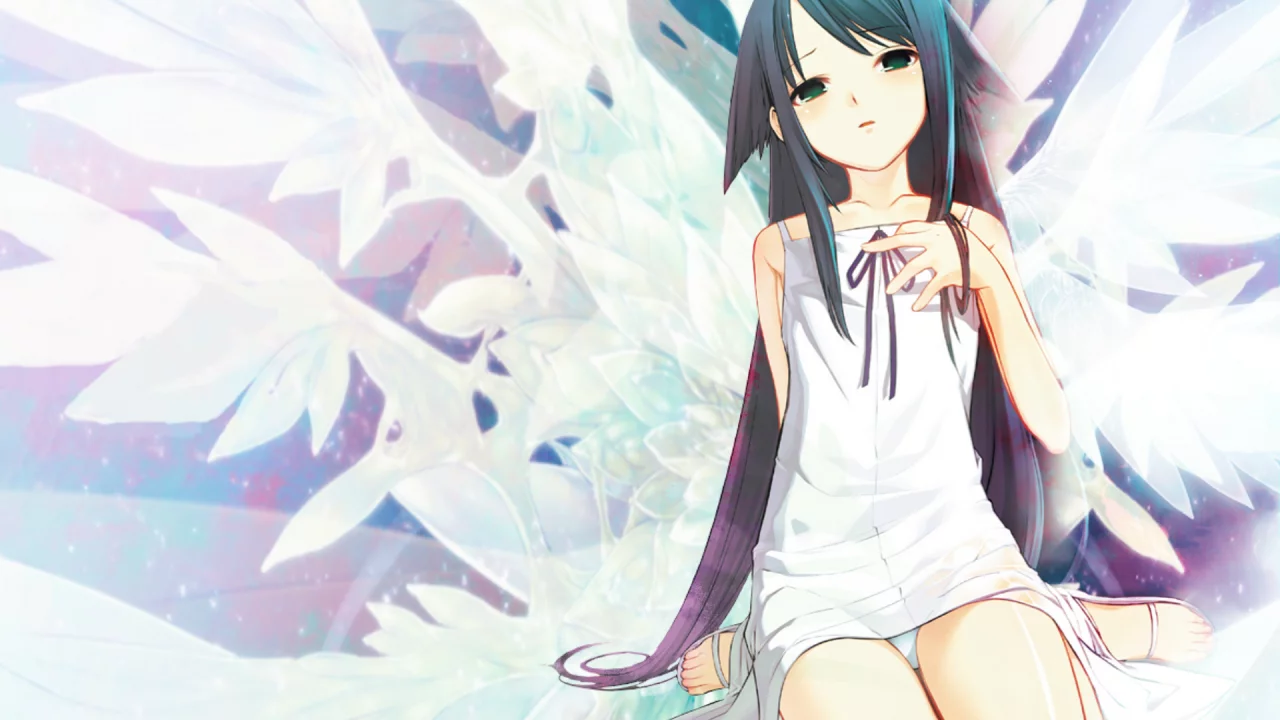 зеленые глаза, saya no uta, девушка