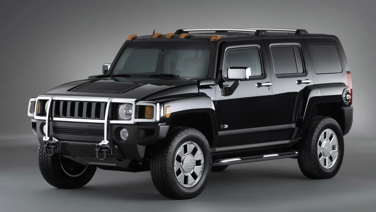 hummer, h3, black, передняя часть