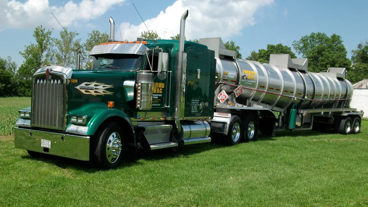 trucks, грузовик, kenworth, envirovac, зелёный, цистерна