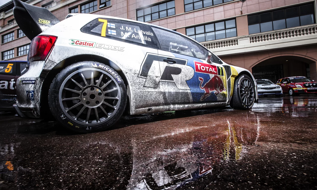 polo, wrc, jari matti latvala, rally, колеса, отражение, volkswagen, red bull