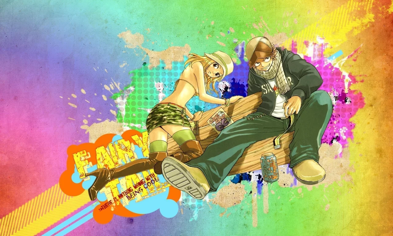 девушка, парень, fairy tail, аниме