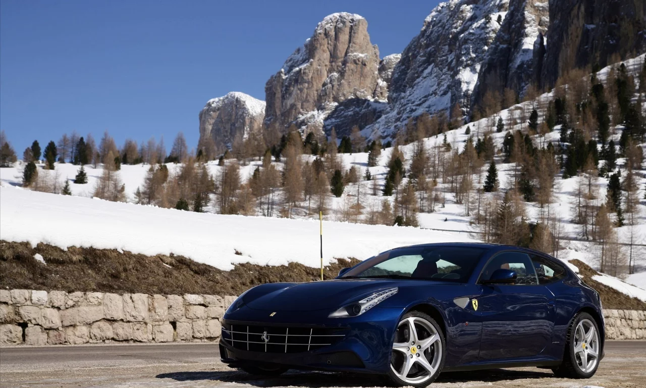 ff, горы, ferrari, зима